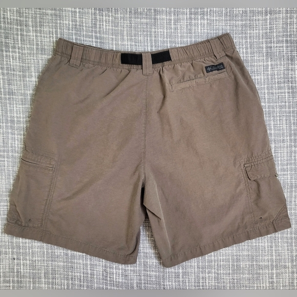 Columbia Cargo Shorts Outdoor Hiking Brown Zip Pockets Men's L - Picture 7 of 8
